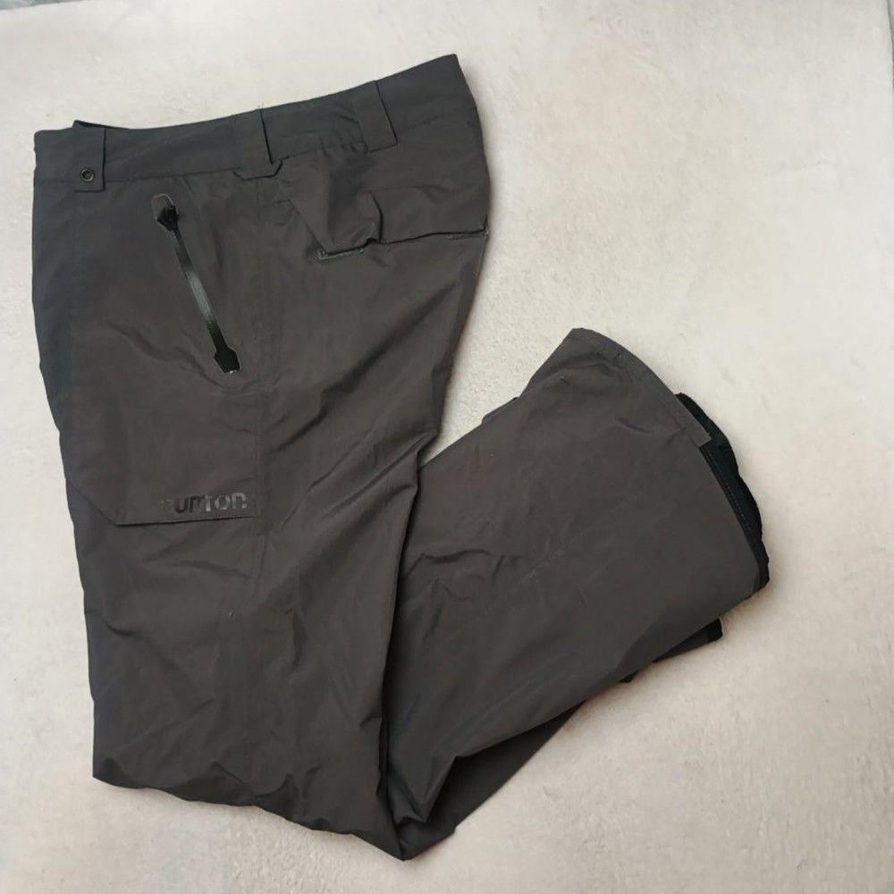 Burton Pants Men Medium Gray DryRide Snowboard Skiing Waterproof Lined Cargo